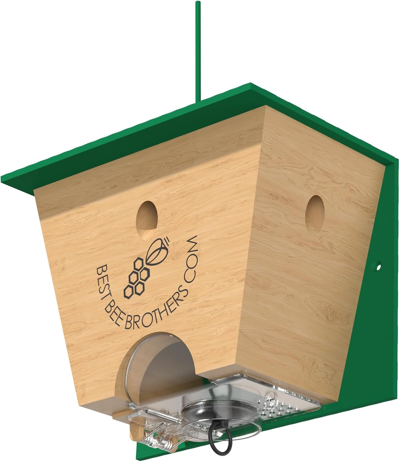 Best Bee Brothers Turbo Trap 2.0, Professional-Grade Carpenter Bee Trap for Outside with Bee Vault, Large Viewport & Spring-Loaded Door, 4.1” W x 4.8” H x 5.9” D