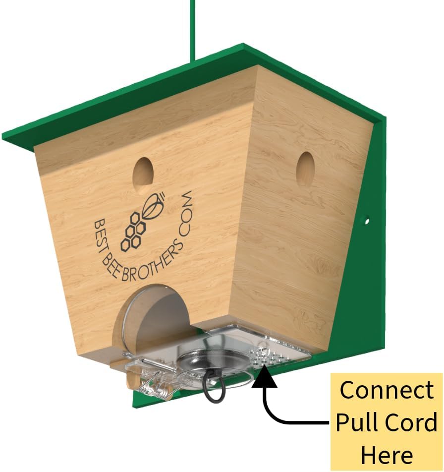 Best Bee Brothers Turbo Trap 2.0, Professional-Grade Carpenter Bee Trap for Outside with Bee Vault, Large Viewport & Spring-Loaded Door, 4.1” W x 4.8” H x 5.9” D