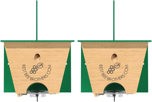 Best Bee Brothers Turbo Trap 2.0, Professional-Grade Carpenter Bee Trap for Outside with Bee Vault, Large Viewport & Spring-Loaded Door, 4.1” W x 4.8” H x 5.9” D