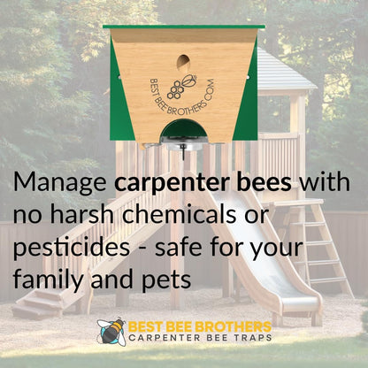 Best Bee Brothers Turbo Trap 2.0, Professional-Grade Carpenter Bee Trap for Outside with Bee Vault, Large Viewport & Spring-Loaded Door, 4.1” W x 4.8” H x 5.9” D