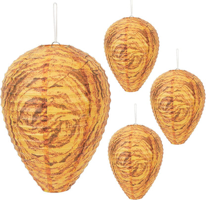 🔥Final Hours 70% OFF 🔥No more bees around you🚫🐝4 Pack Wasp Nest Decoy Hanging Wasp Nest Stay Away from Wasps Hornets Yellow Jackets